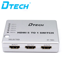 Bộ gộp HDMI 5 vào 1 ra Full HD Dtech DT-7021