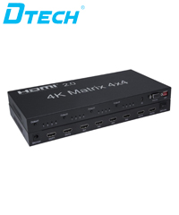 Bộ chuyển cổng HDMI 4 vào 4 ra 4K Dtech DT-7030